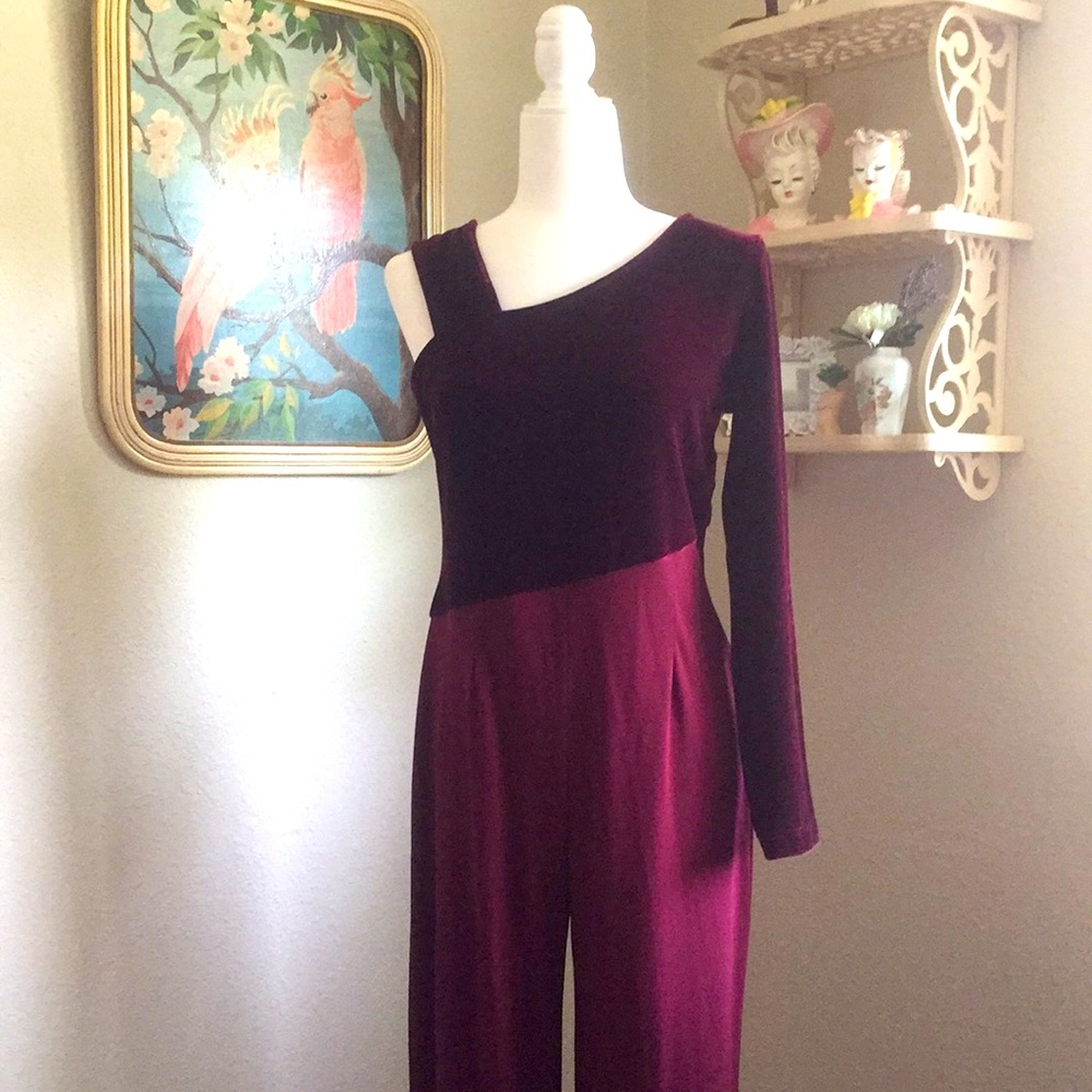 1990’s Asymmetrical Burgundy Jumpsuit